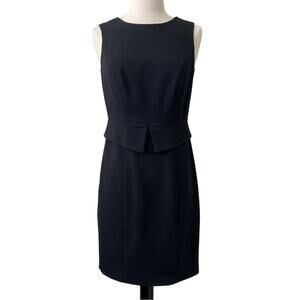 The Limited Black Peplum Sleeveless Sheath Dress V Back